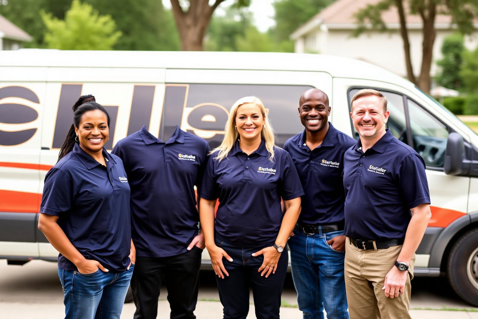 The RNA Courier team in front of a delivery van